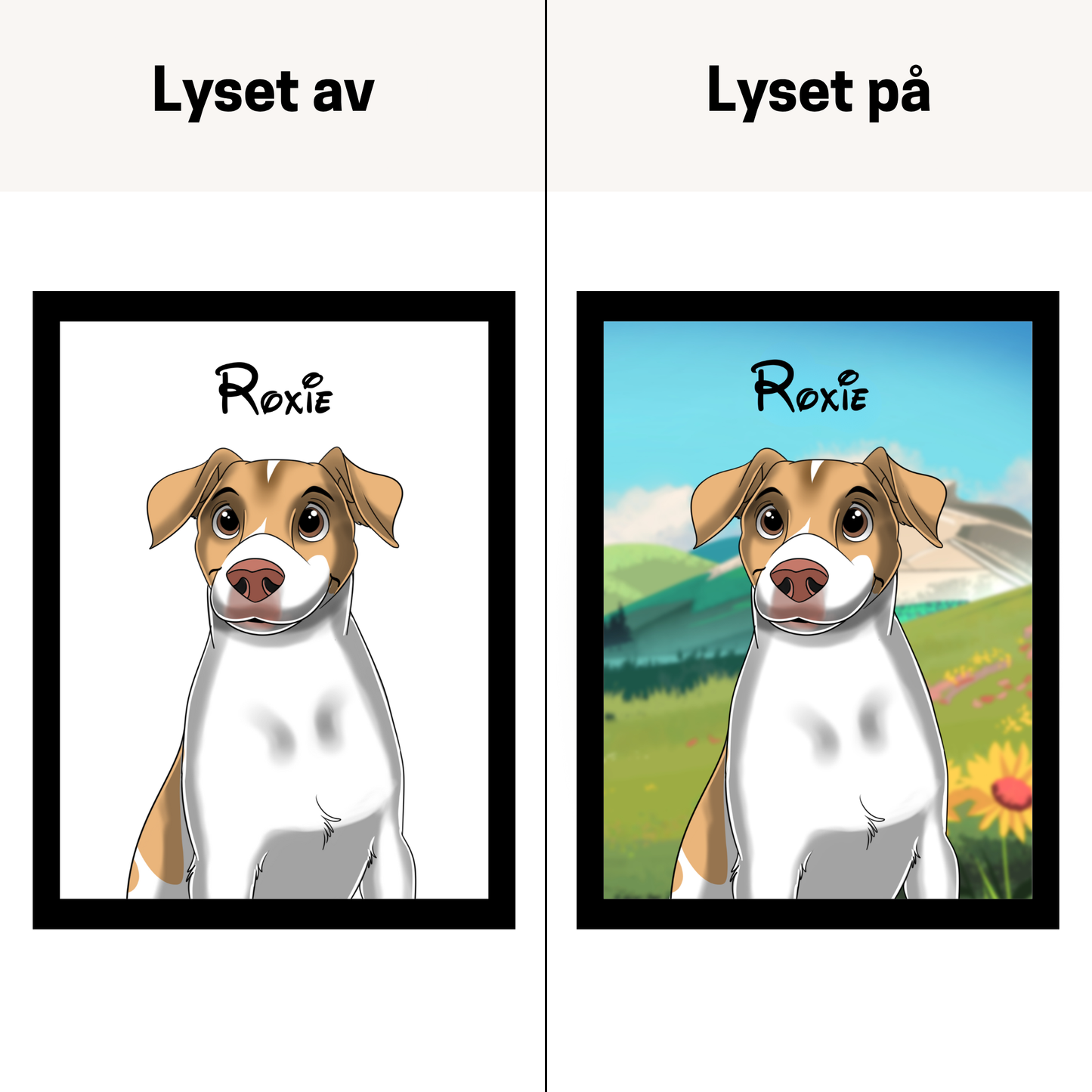 Personlig lysende dyreportrett